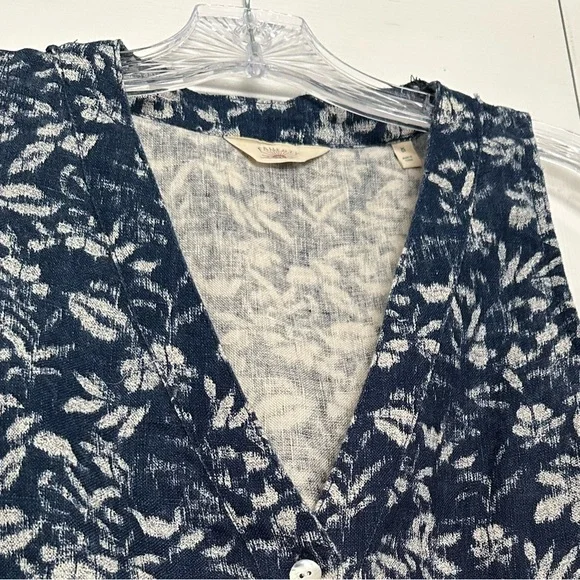 Faherty Alston Dress Juniper Ikat Floral - Blue & White Floral Sleeveless - NWOT - Picture 2 of 5